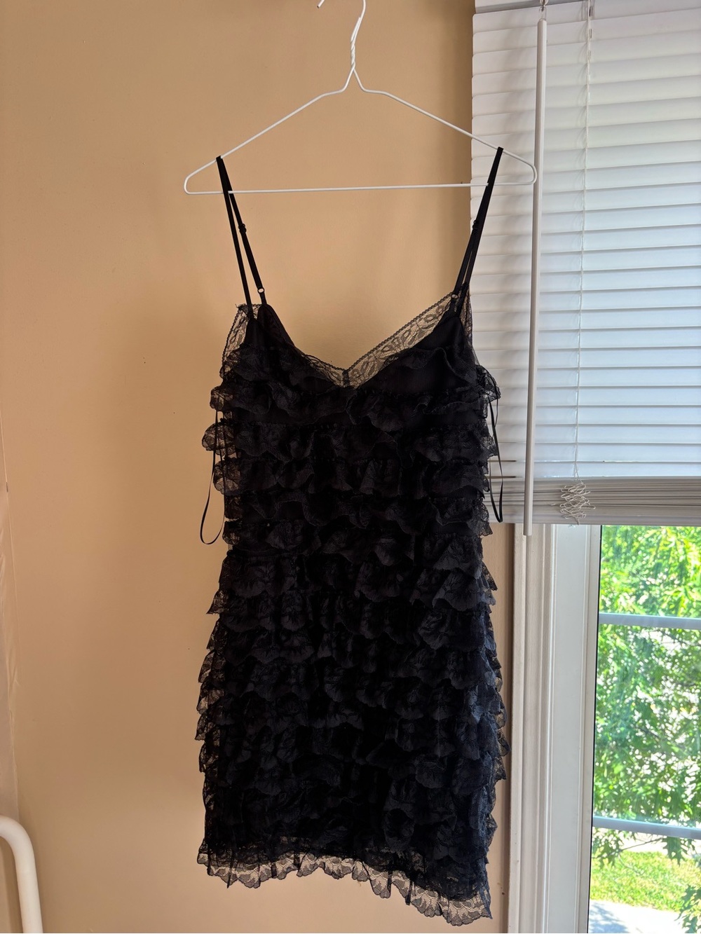 EDITORIAL (MTL) Black Ruffle Lace Slip Dress - Cotton Candy LA